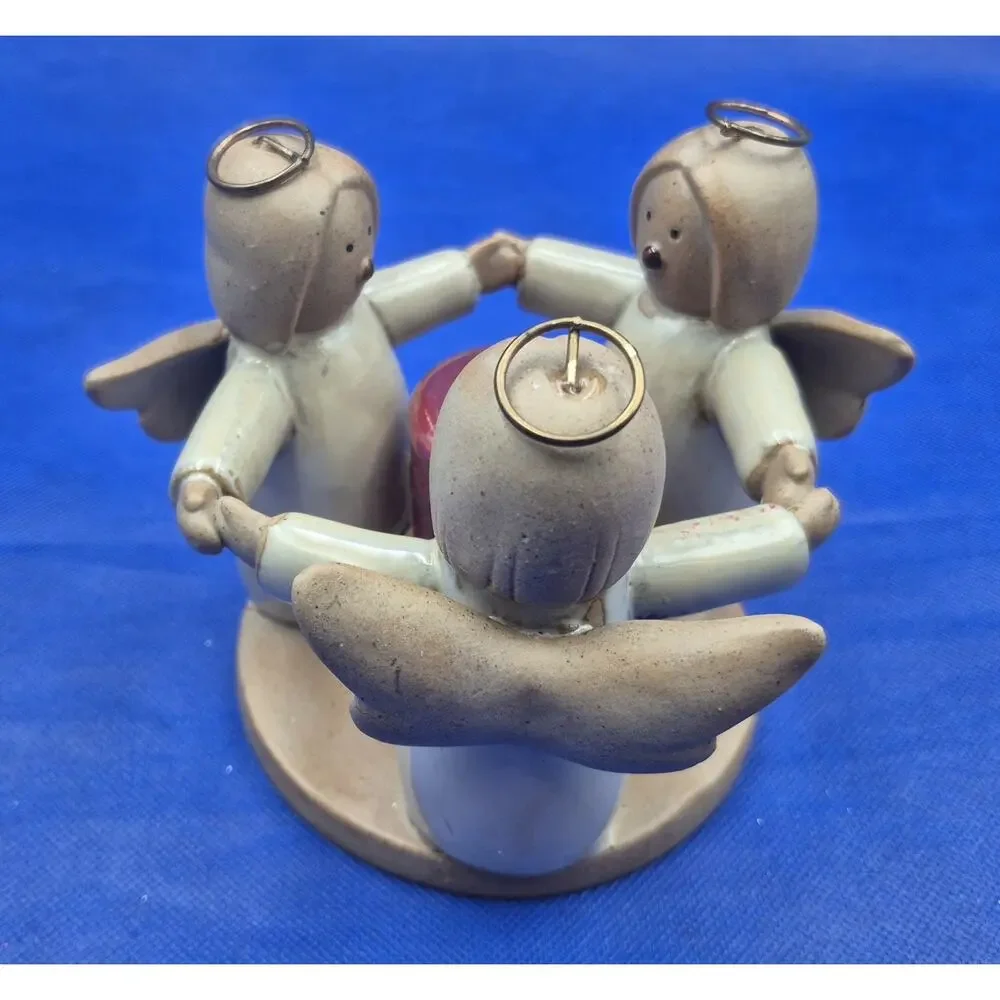 Ceramic Angel Trio Circle of Friends Tealight Holder 5